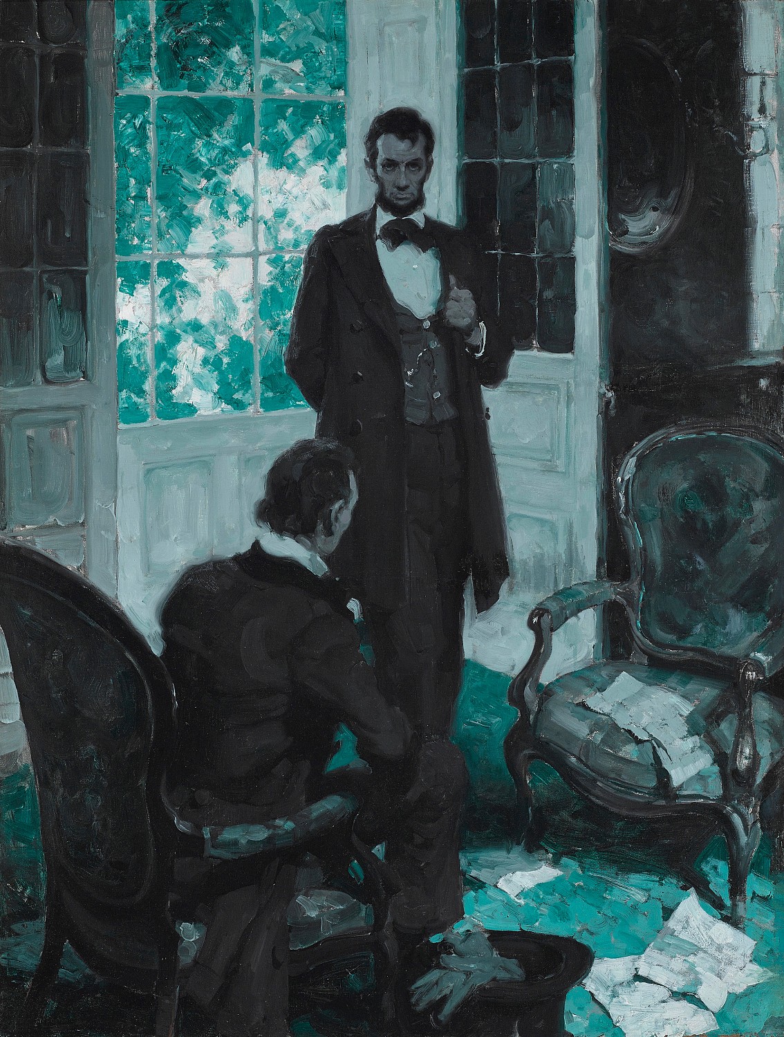 ' Portrait of Standing Lincoln ' by Mead Schaeffer (American- 1898-1980