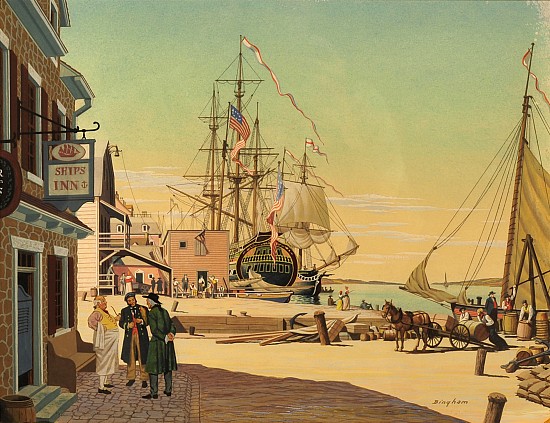 "Waterfront at Arch Street,"- Philadelphia Blended Whiskey Ad