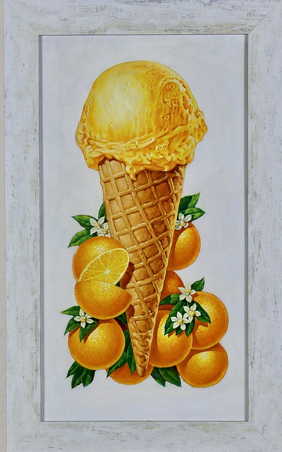 Ice Cream Cone with Oranges