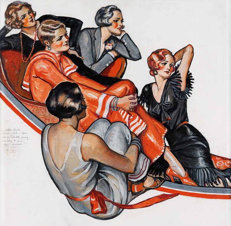 Vanity Fair Cover Featuring Two Women Sitting by Jean Pages