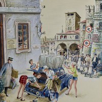 Coed Tourists in Italy, Post cover