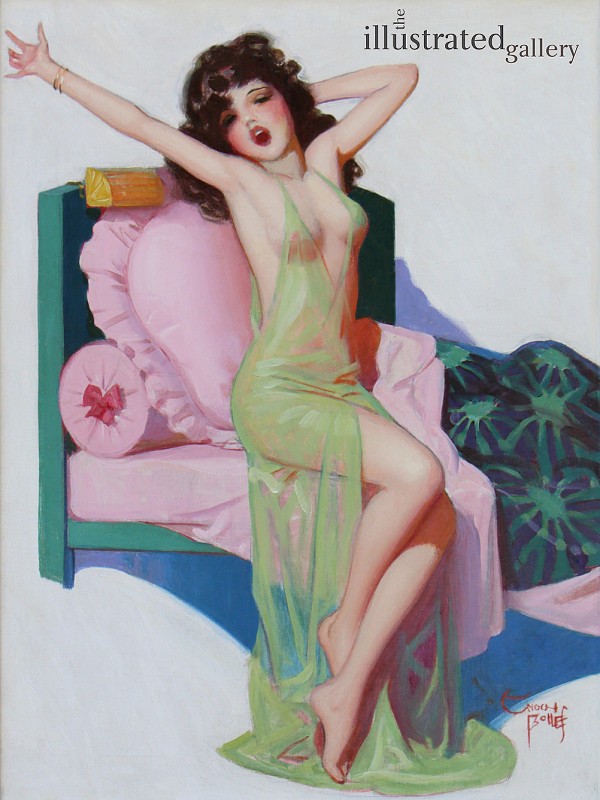 &#039;Pep Stories Magazine Cover&#039; by Enoch Bolles (1883-1976) : Original Oil